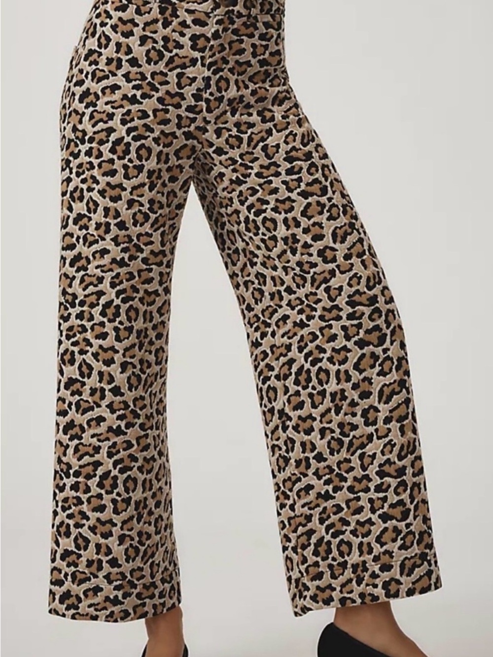 Anthropologie Maeve Leopard Print Wide Leg Pants - Picture 1 of 7